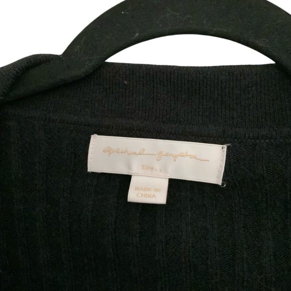 Spiritual Gangster Aster Rib Snap Front Cardigan Sz Small Wool Blain Black - Picture 3 of 5